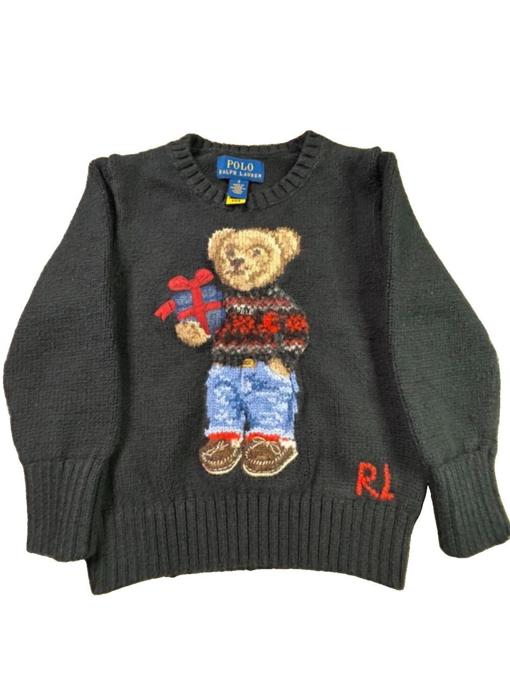 Polo Ralph Lauren Polo Bear Holiday Sweater Toddler 2T Cotton & Wool